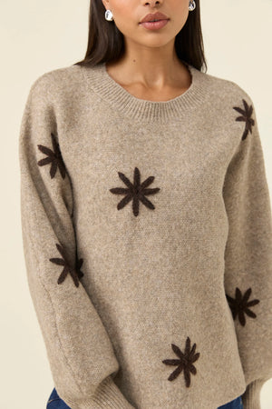 Isle Of Mine Miru Stitch Flower Jumper Stone