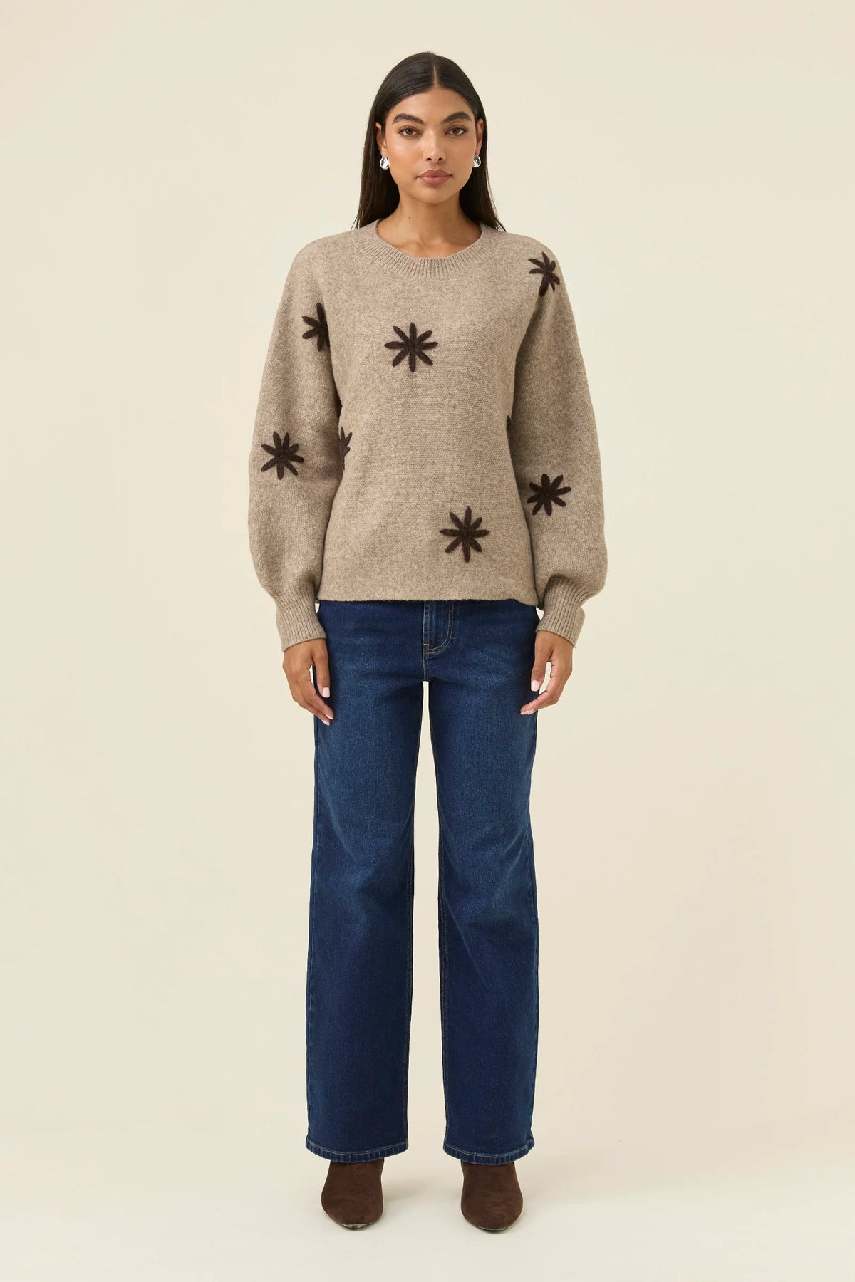 Isle Of Mine Miru Stitch Flower Jumper Stone