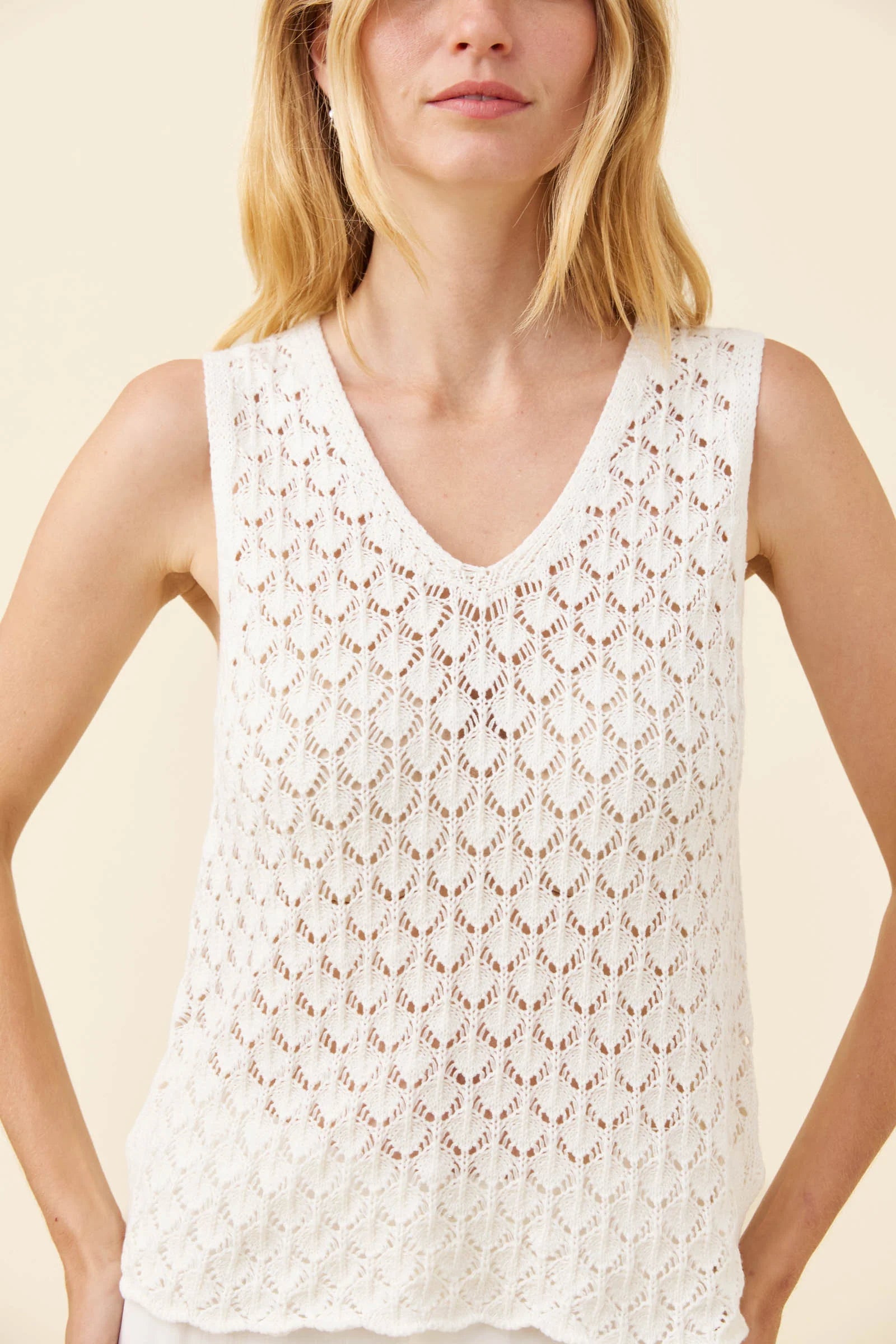 Isle Of Mine Mia Knit Top White