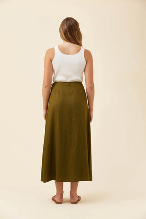 Isle Of Mine Anita Wrap Skirt Olive