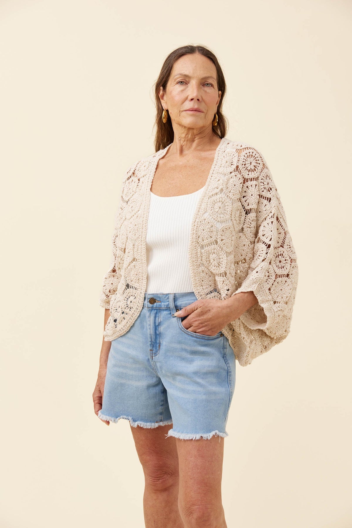 Isle Of Mine Maggie Crochet Cape Canvas