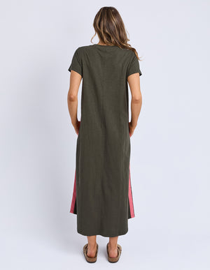 Foxwood Recovery Dress Dark Khaki And Coral