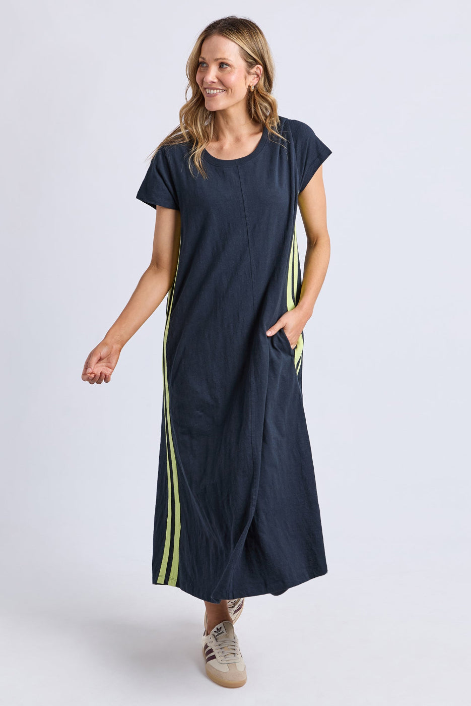 Foxwood Recovery Dress Navy/Neon Lemon