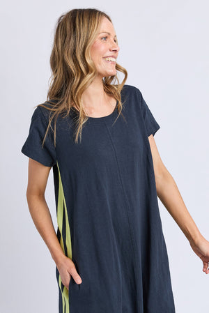 Foxwood Recovery Dress Navy/Neon Lemon