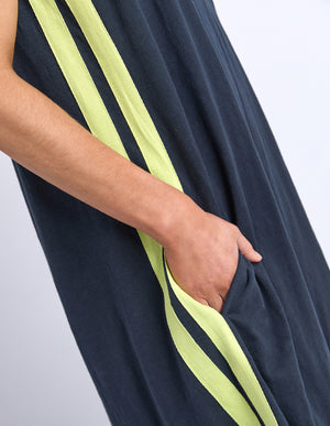 Foxwood Recovery Dress Navy/Neon Lemon