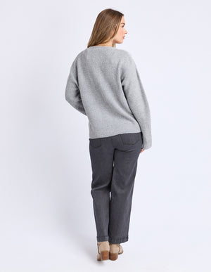 Foxwood Murphy Knit Cardi Grey Marle