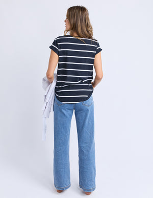 Foxwood Manly Stripe Tee Navy/White