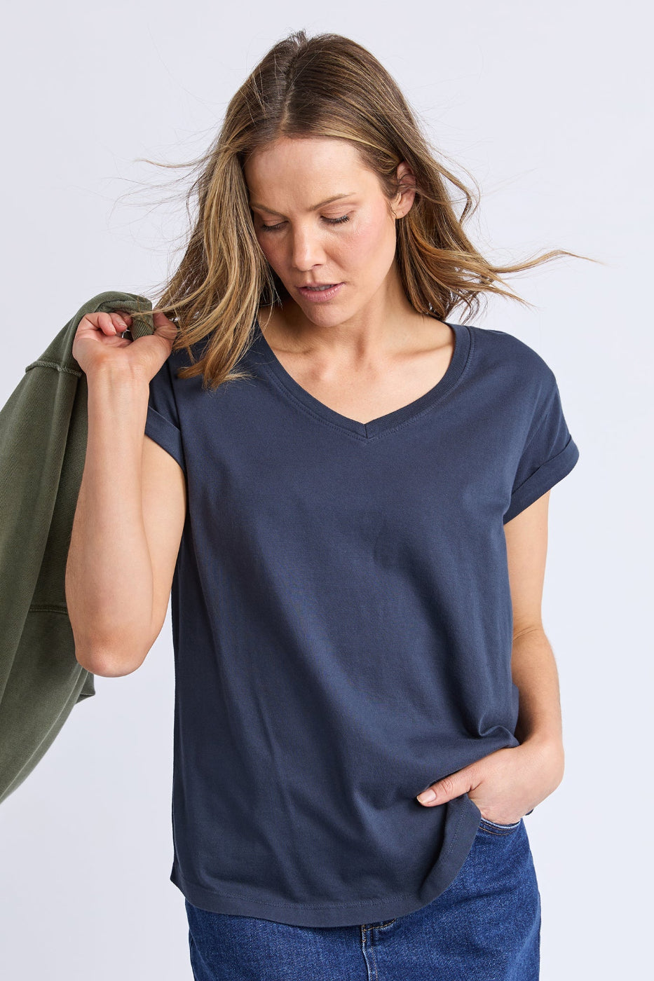 Foxwood Manly Vee Tee Navy