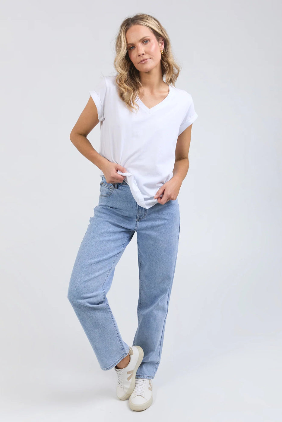 Foxwood Manly Vee Tee White