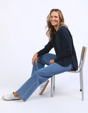 Foxwood Farrah Long Sleeve Top Dark Sapphire