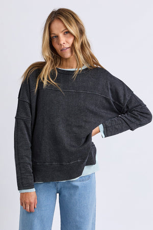 Foxwood Jayne Throw On Knit Washed Black