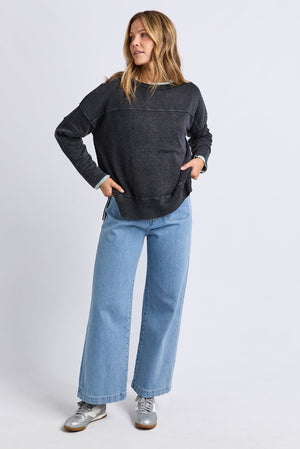 Foxwood Jayne Throw On Knit Washed Black