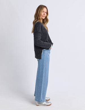 Foxwood Jayne Throw On Knit Washed Black