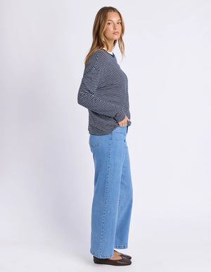 Foxwood Hutch LS Tee Navy