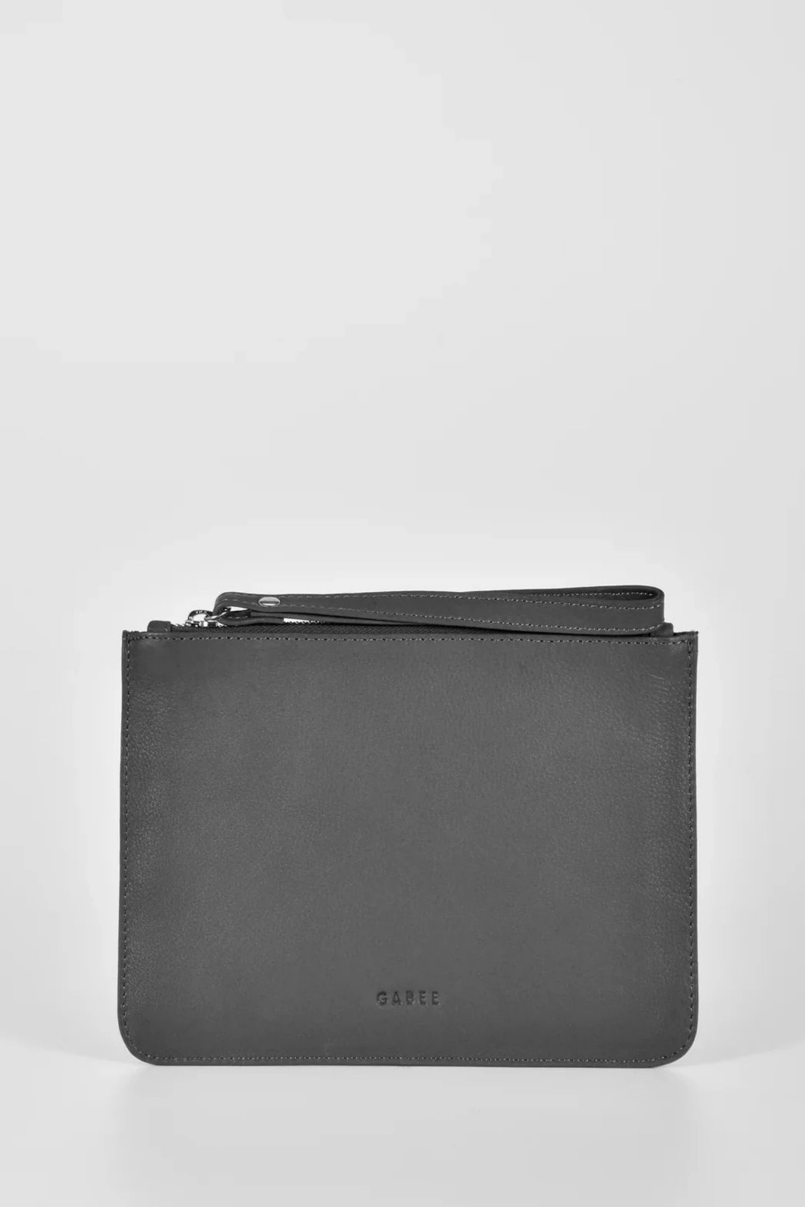 Gabee Queens Leather Clutch Grey