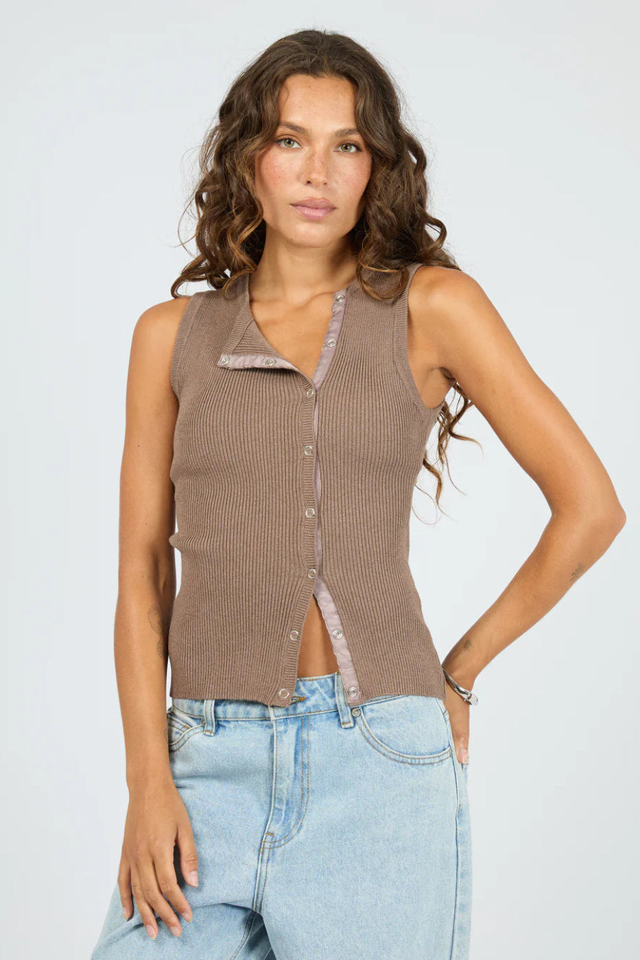Silent Theory Marleigh Knit Tank Brown