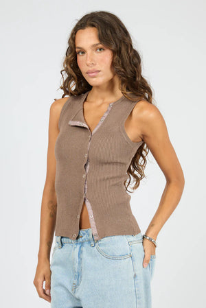 Silent Theory Marleigh Knit Tank Brown