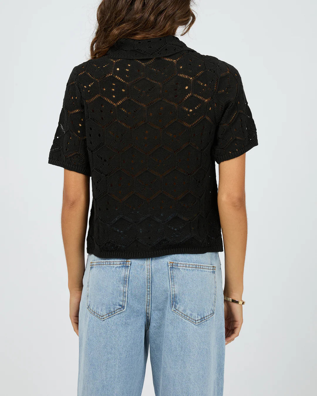 Silent Theory Nina Crochet Top Black