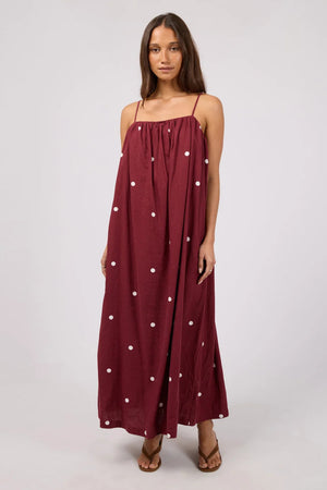 Silent Theory Bordeaux Maxi Dress Cherry