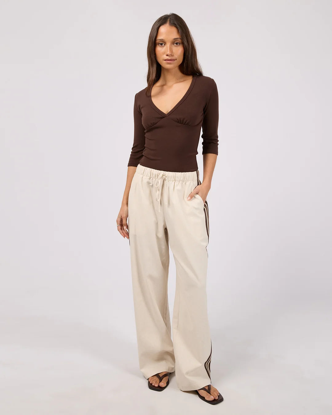 Silent Theory Sloane Trim Pant Natural