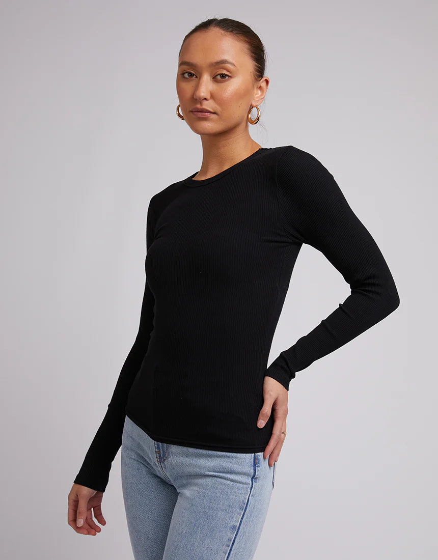 Silent Theory Rib Long Sleeve Black