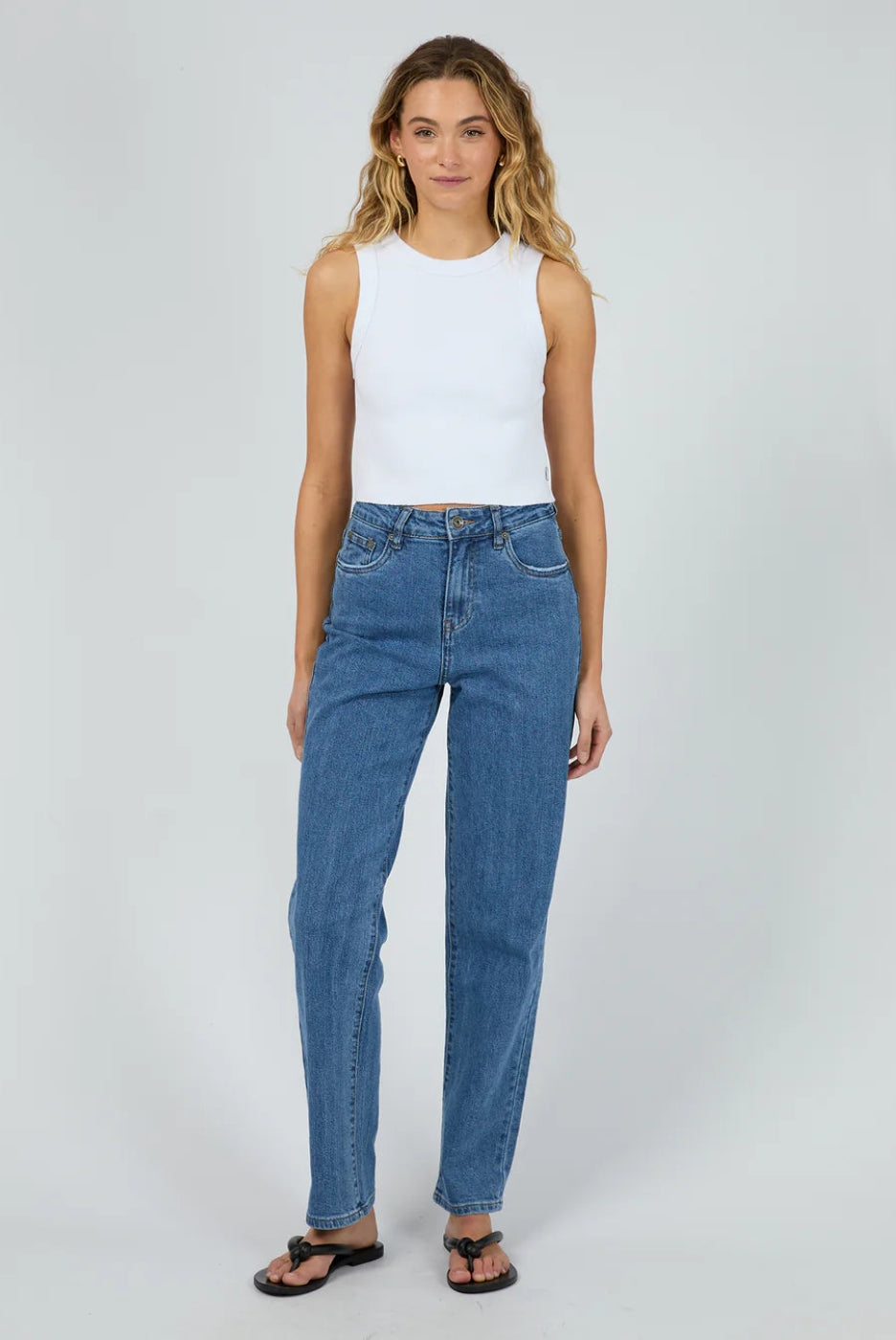 Silent Theory Pia Crop Tank White