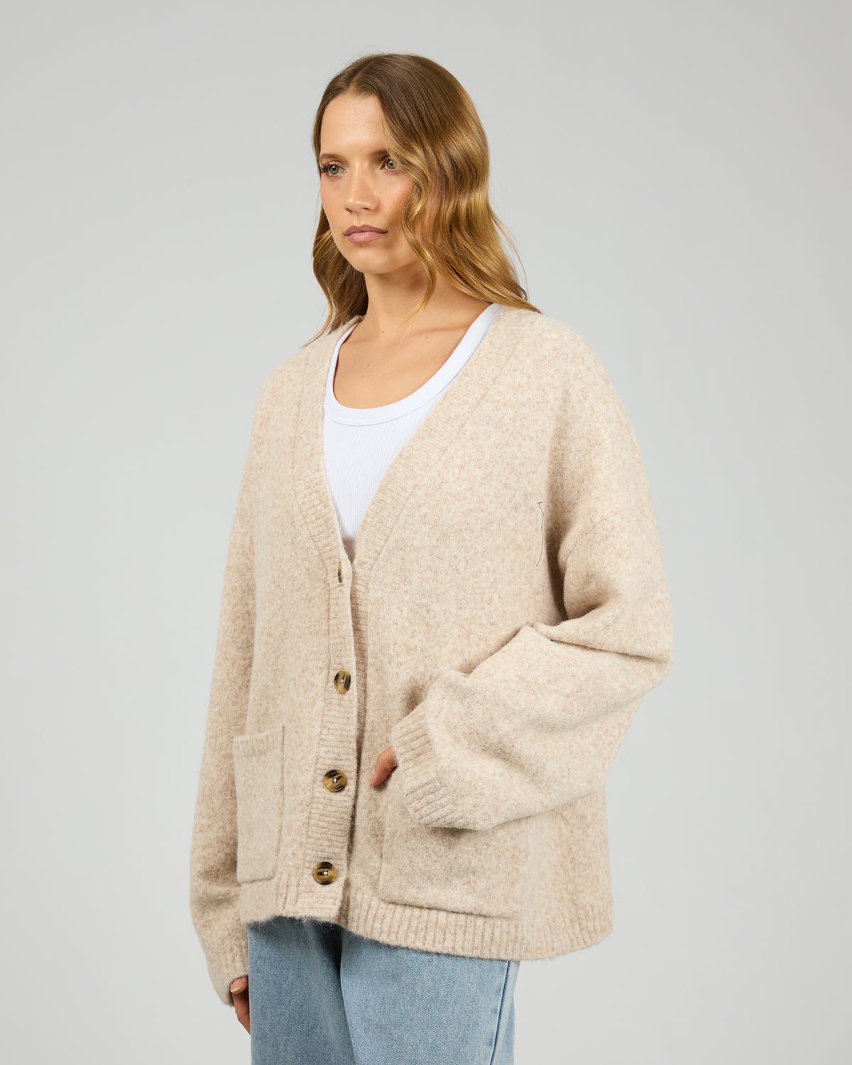 Silent Theory Willow Knit Cardigan Oat
