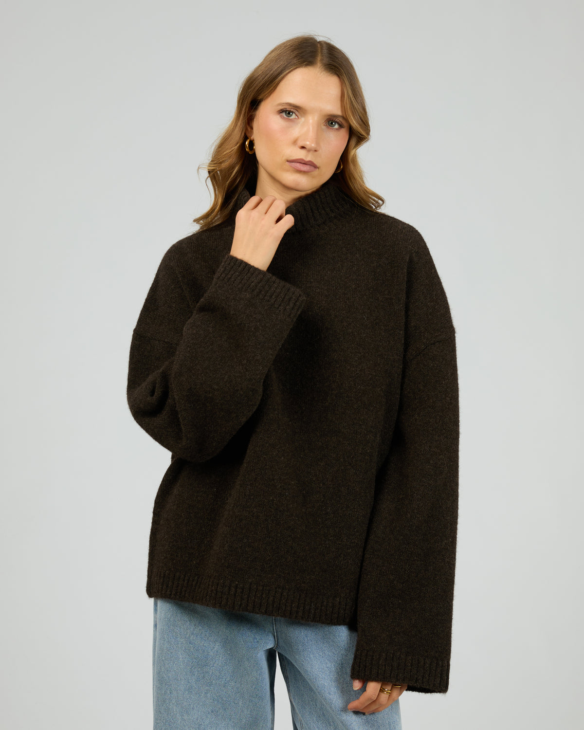 Silent Theory Willow Knit Jumper Chocolate