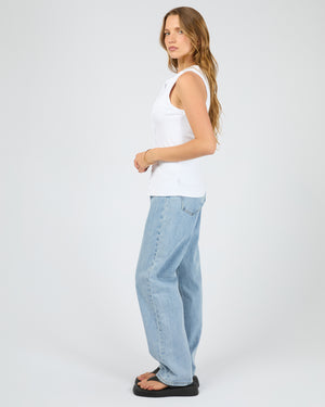 Silent Theory Button Up Tank White