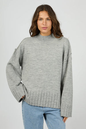 Silent Theory Lotus Knit Jumper Grey Marle