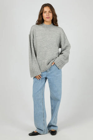 Silent Theory Lotus Knit Jumper Grey Marle