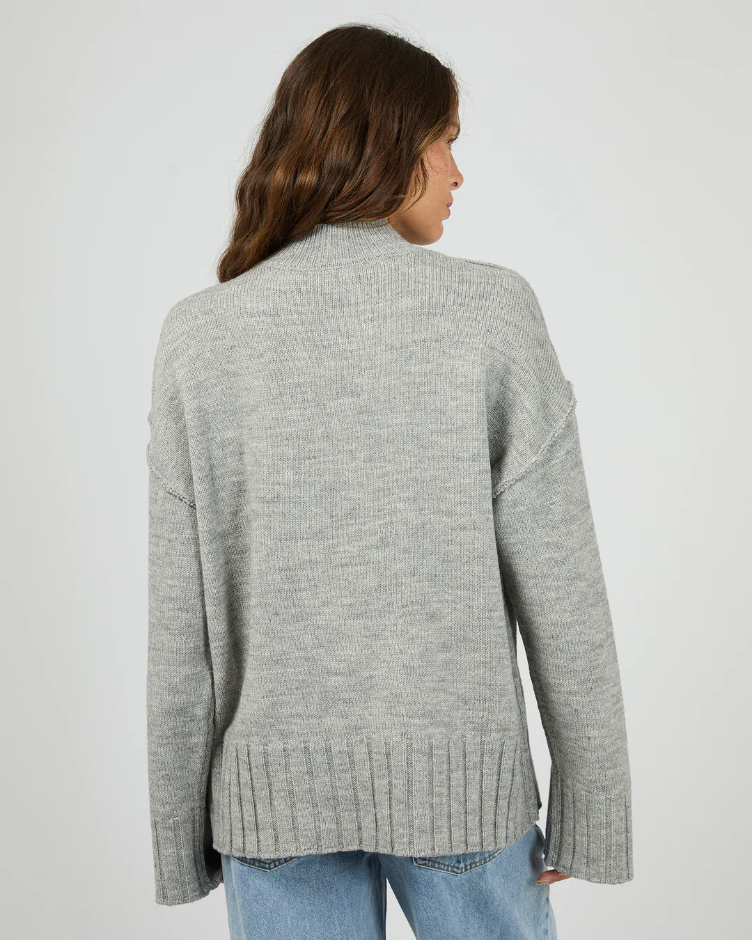 Silent Theory Lotus Knit Jumper Grey Marle