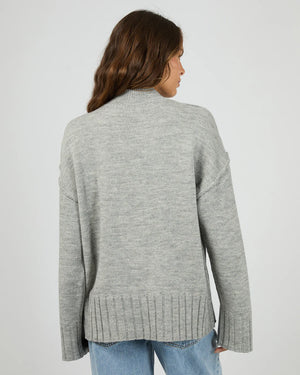 Silent Theory Lotus Knit Jumper Grey Marle