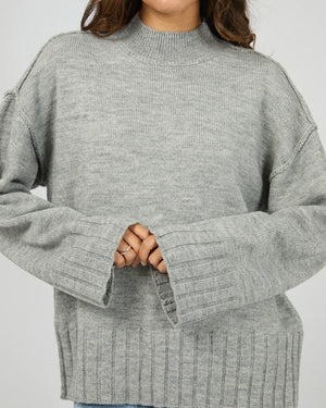 Silent Theory Lotus Knit Jumper Grey Marle