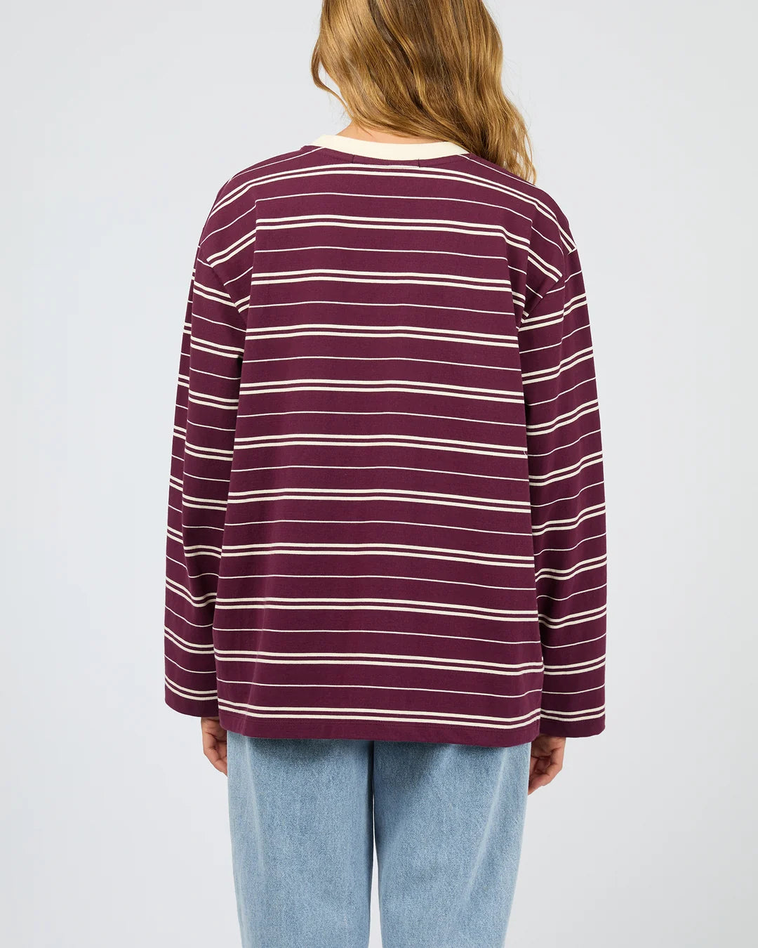 Silent Theory Stripe Long Sleeve Tee Cherry