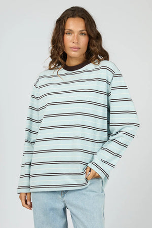 Silent Theory Stripe Long Sleeve Tee Light Blue