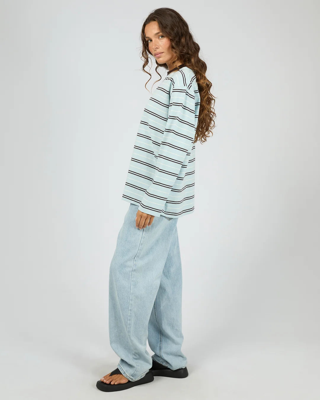 Silent Theory Stripe Long Sleeve Tee Light Blue