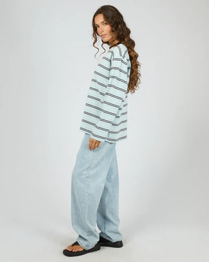 Silent Theory Stripe Long Sleeve Tee Light Blue