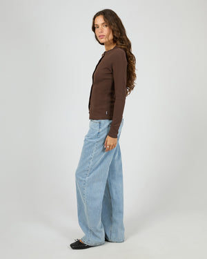 Silent Theory Button Up Long Sleeve Tee Chocolate