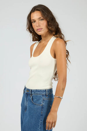 Silent Theory Ollie Scoop knit Tank White