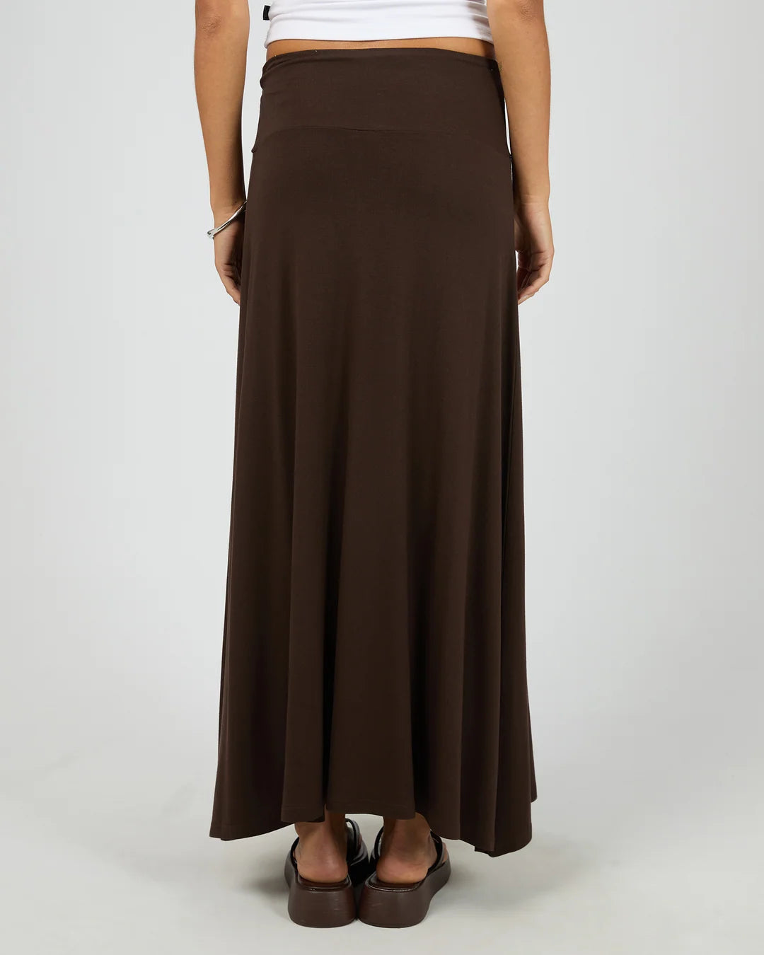Silent Theory Twist Detail Maxi Skirt Chocolate