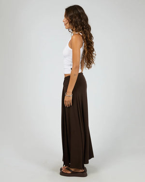 Silent Theory Twist Detail Maxi Skirt Chocolate