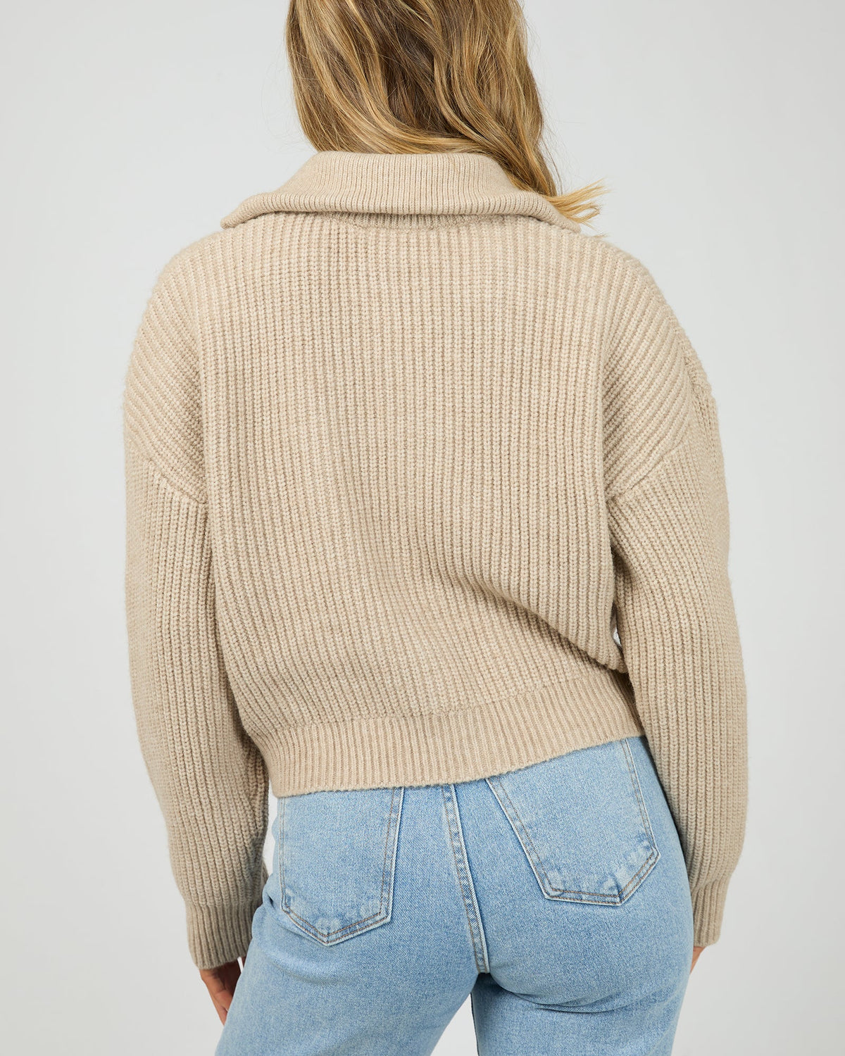 All About Eve Bridie Knit Zip Through Oat