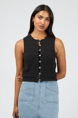 All About Eve Coen Knit Top Black