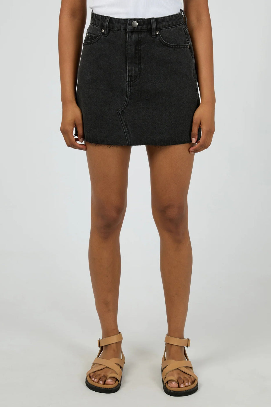 All About Eve Margot Denim Skirt Washed Black