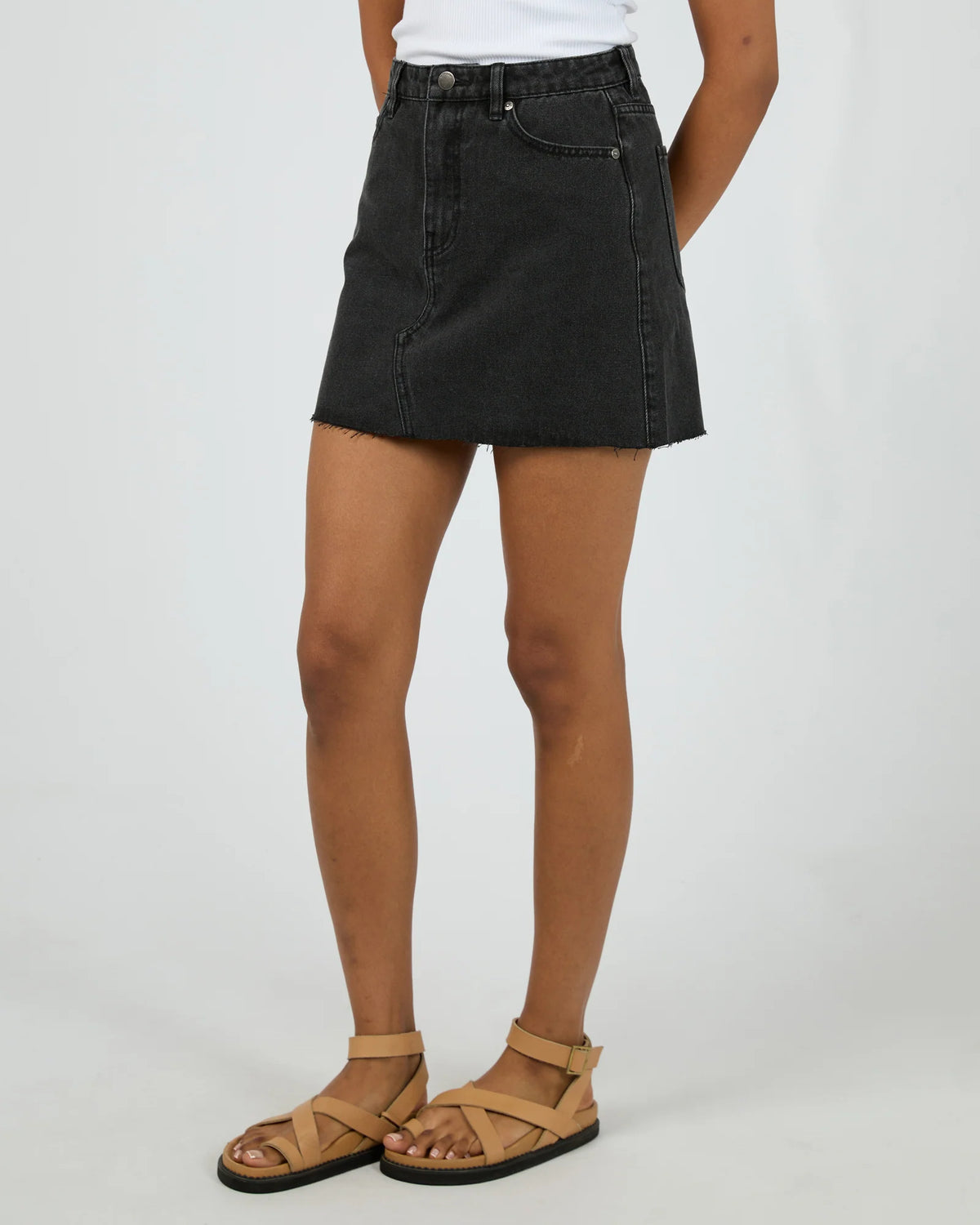 All About Eve Margot Denim Skirt Washed Black