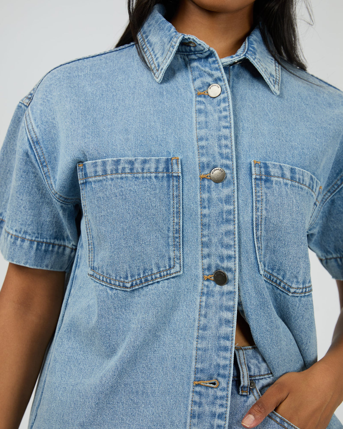 All About Eve Simi Denim Shirt Light Blue