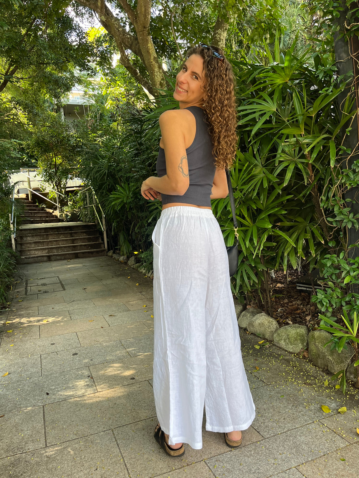 Soul Sparrow Linen Pants White