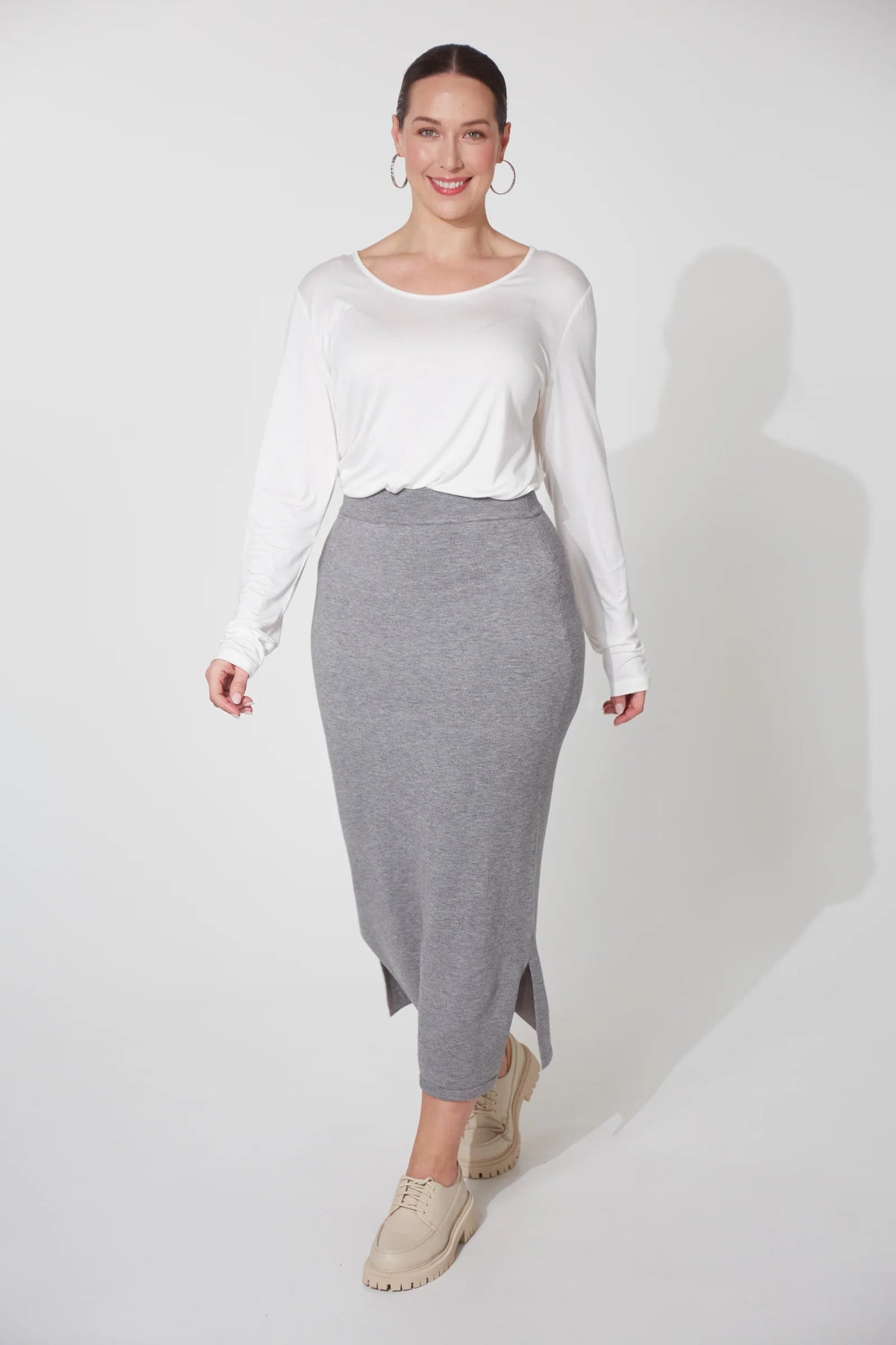 Haven Nikolai Knit Skirt Gray