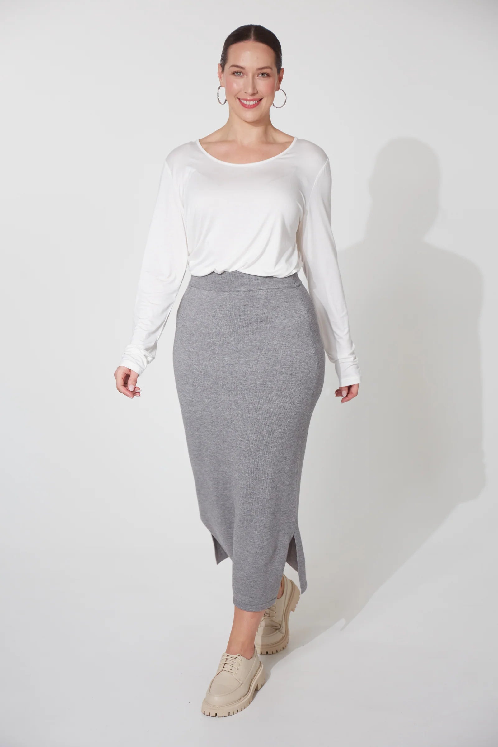 Haven Nikolai Knit Skirt Gray